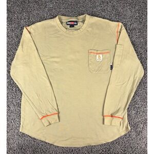 Bocomal FR Flame Resistant Long Sleeve Work Shirt Mens XL Tan Orange Stitching